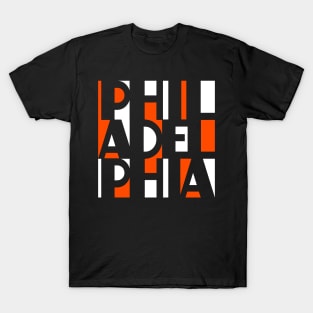 PHILADELPHIA ORANGE AND BLACK WORD ART PHILLY FAN FAVORITE T-Shirt